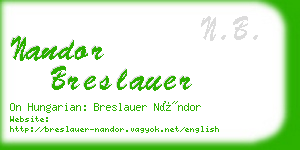 nandor breslauer business card